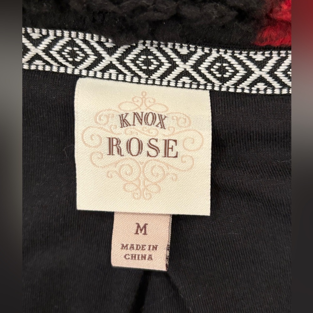 Knox Rose Buffalo Check Plaid Sherpa Jacket - Red and Black, Women’s M - Picture 9 of 12